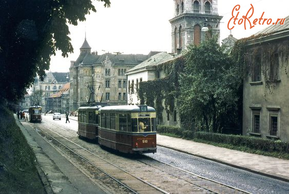Львов - Львів на старих фотографіях, трамвай №4.