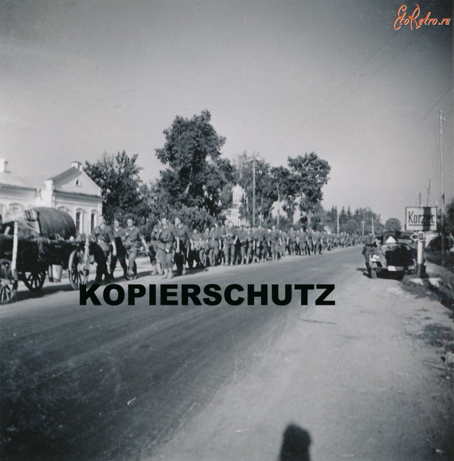 Корец - Передвижение егерей через Корец в июле 1941 года