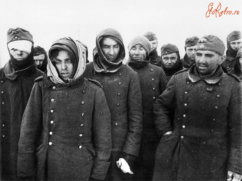 Волгоград - Немецкие военнопленные, захваченные Красной Армией в Сталинграде.