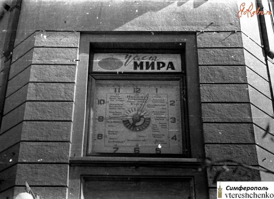 Симферополь - Симферополь. Часы мира на почтамте - 1966