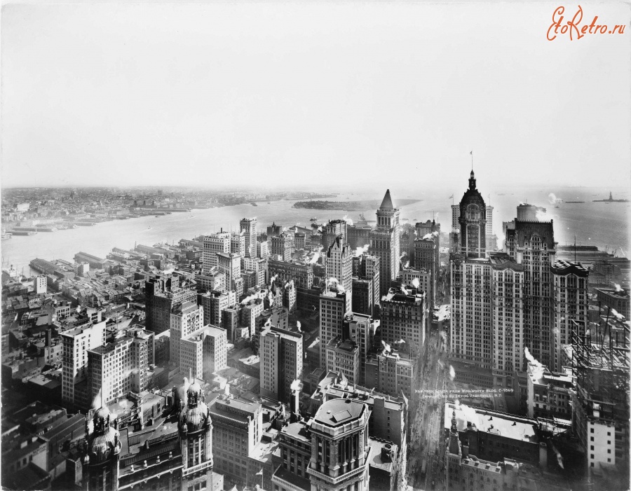 Нью-Йорк - View from Woolworth Building, 1913, New York City США,  Нью-Йорк (штат),  Нью-Йорк,  Манхеттен