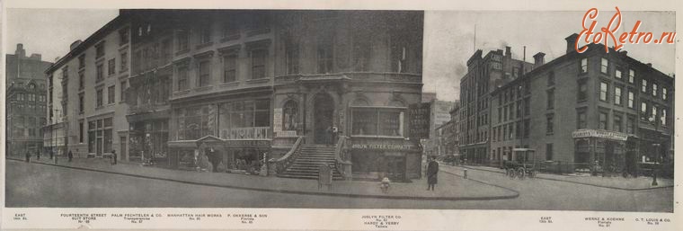 Нью-Йорк - Манхэттен. Пятая авеню, Восточные 13-я и 14-я ул., 1911