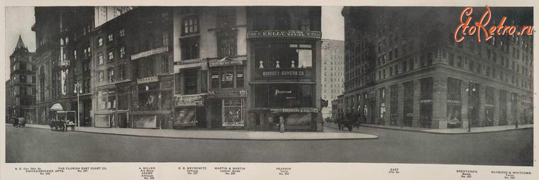 Нью-Йорк - Манхэттен. Пятая авеню и S.E. 28-я ул., 1911