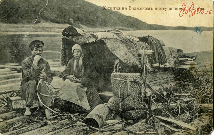 Самара - Хижина на волжском плоту во время сплава