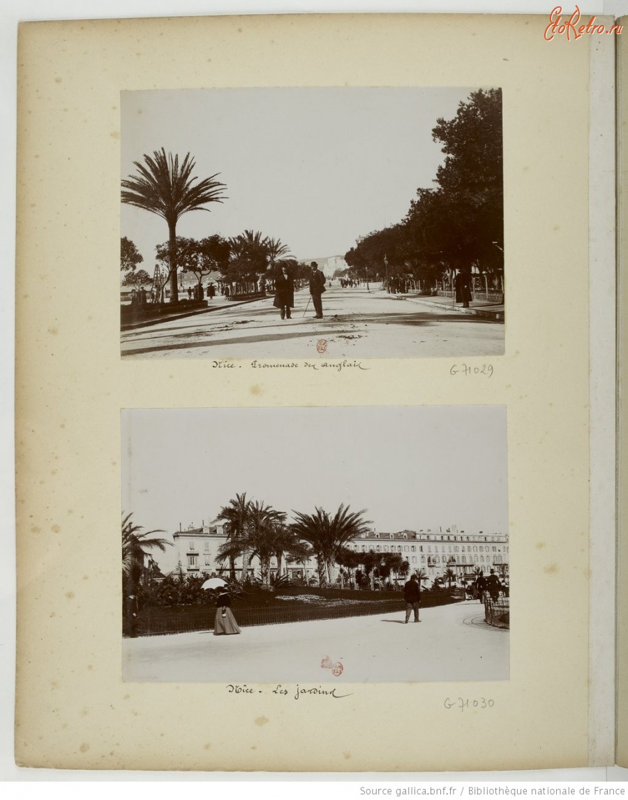 Франция - Ницца. Английская набережная и Сад, 1898