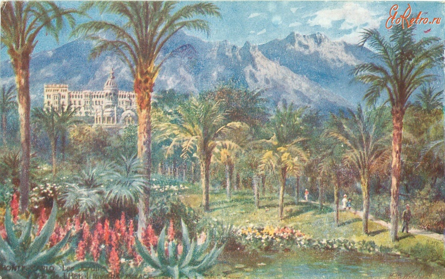 Франция - Монте-Карло. Вид на сады Палас-отеля Ривьера