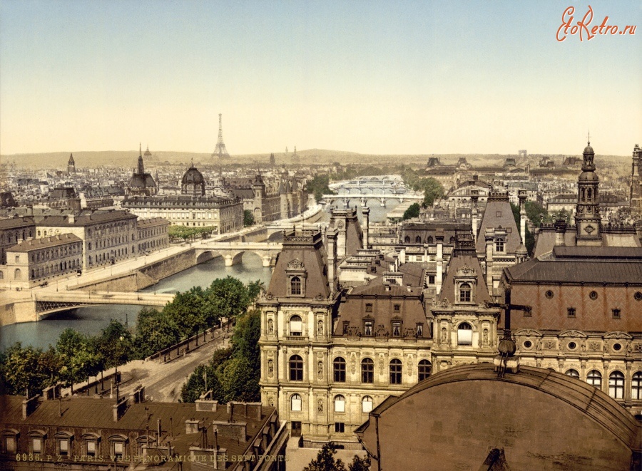Париж - Panorama of the seven bridges.