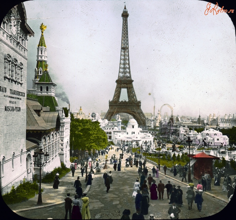Париж - Paris Exposition: Champ de Mars and Eiffel Tower. Франция,  Иль-де-Франс,  Париж