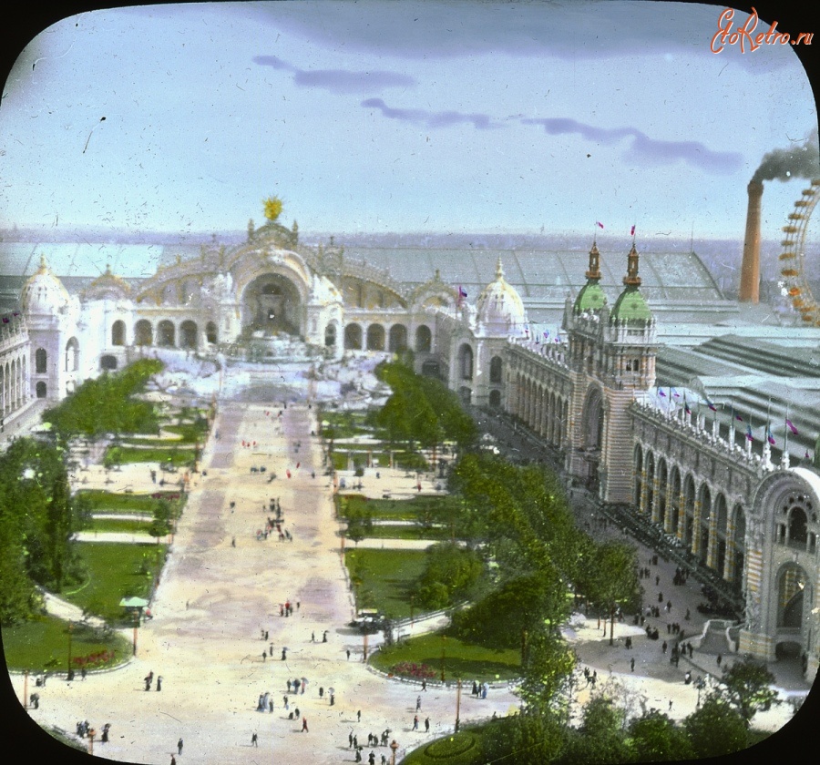 Париж - Paris Exposition: Chateau of Water and Palace of Electricity, aerial view Франция,  Иль-де-Франс,  Париж