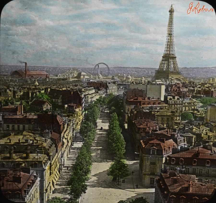 Париж - Bird's-Eye View of Paris from Arch of Triumph Франция,  Иль-де-Франс,  Париж