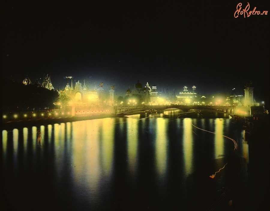 Париж - Paris Exposition: night view, Франция,  Иль-де-Франс,  Париж