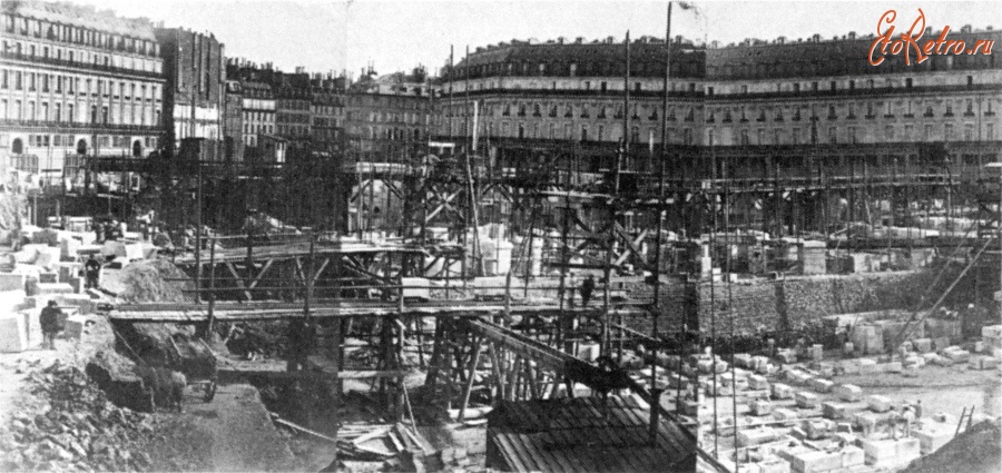 Париж - Palais Garnier foundation work 20 May 1862 Франция,  Иль-де-Франс,  Париж