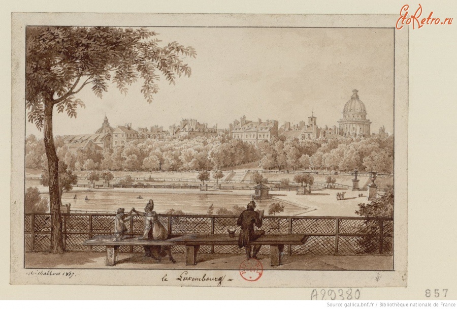 Париж - Люксембургский дворец и Пантеон, 1817