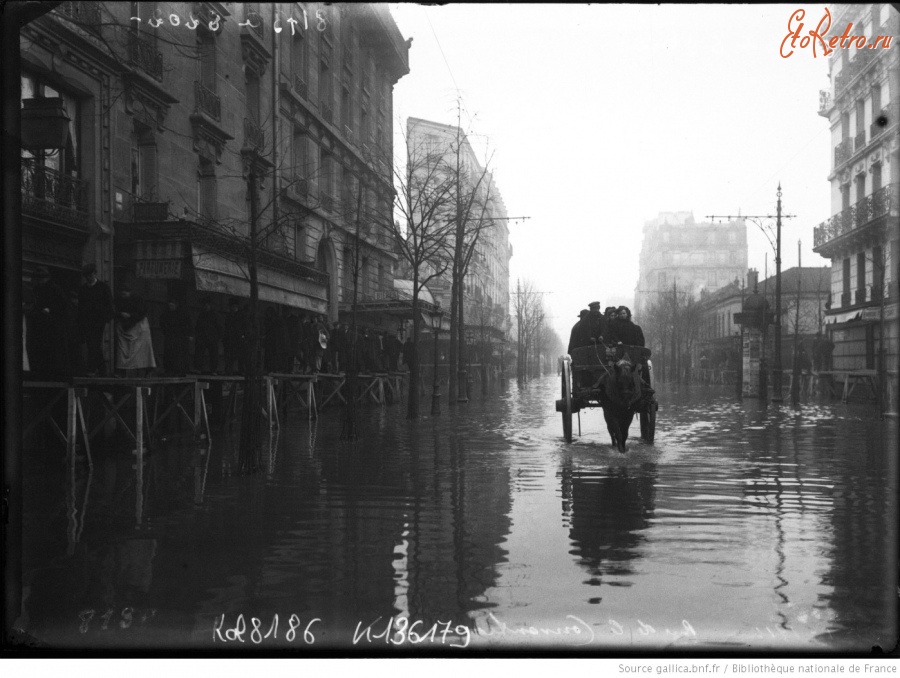 Париж - Наводнение в Париже, 1910