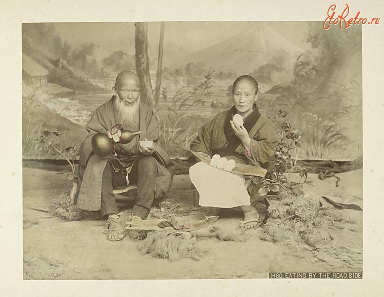Япония - Японские странники на обочине дороги, 1890-1899