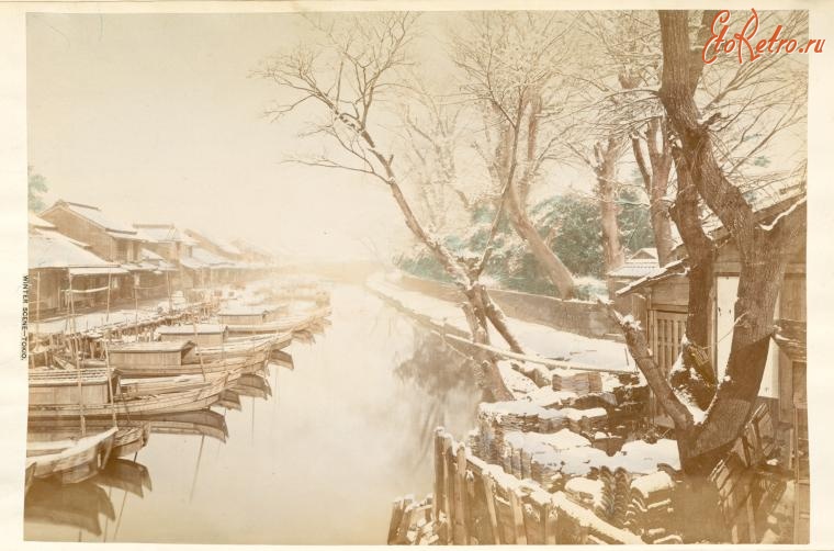 Токио - Зимняя сцена в Токио, 1880