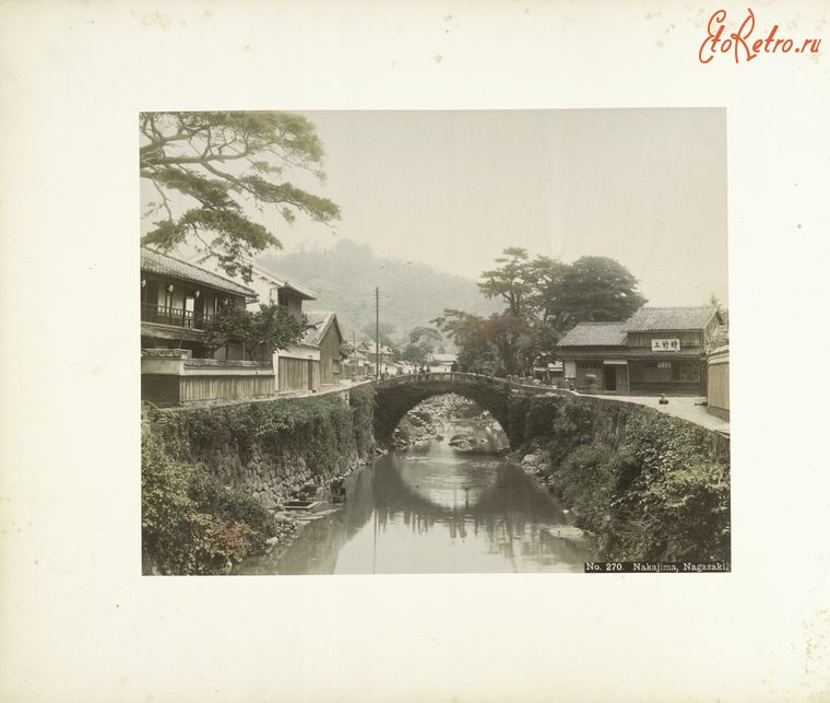 Нагасаки - Мост и дома в районе Накадзима