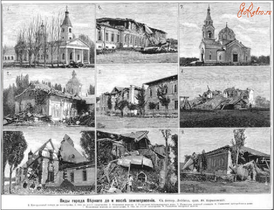 Алма-Ата - Виды города Верного до и после землетрясения.