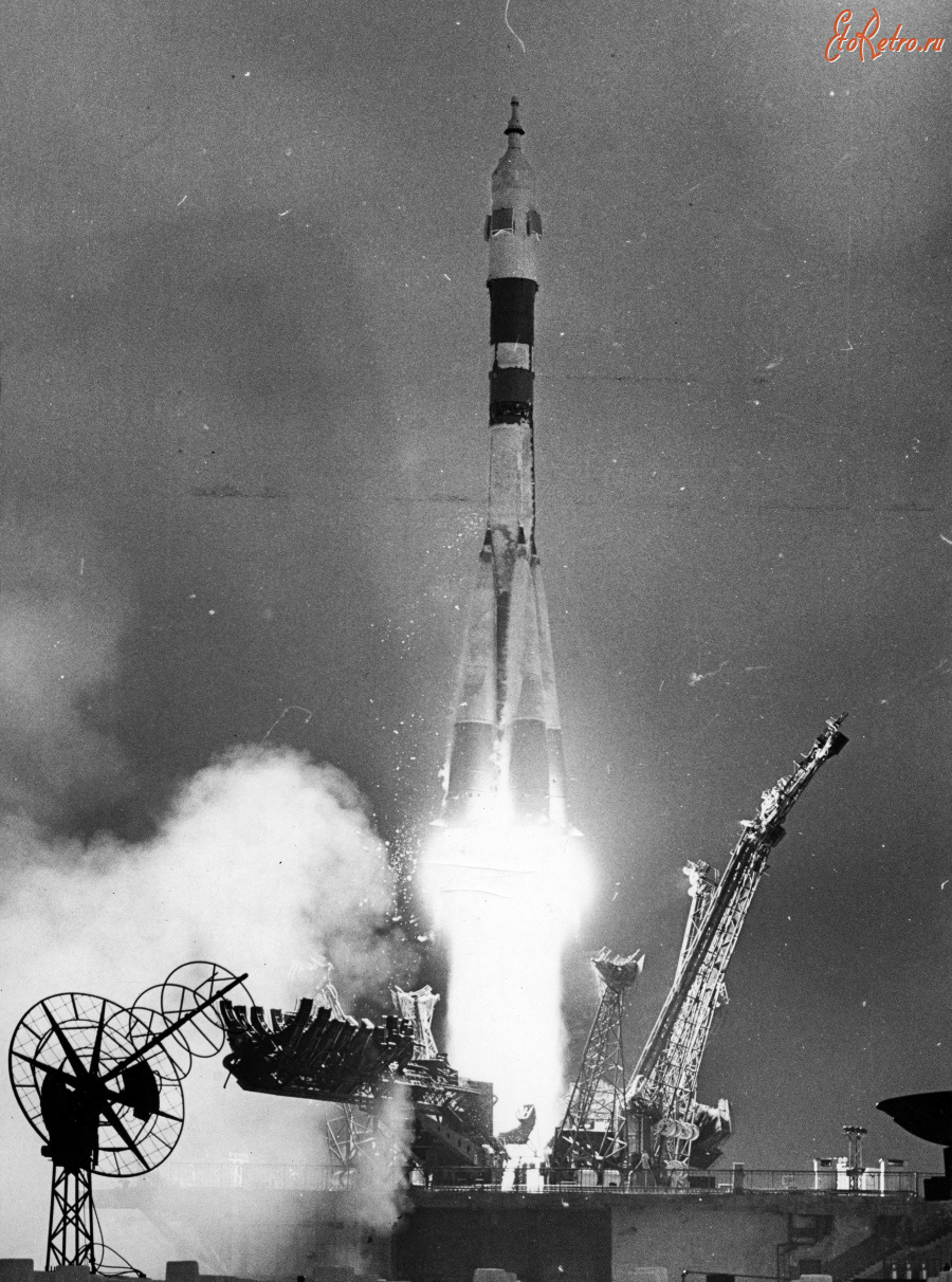 27.06.1978. Космодром Байконур. Старт комического корабля «Союз-30» с ...