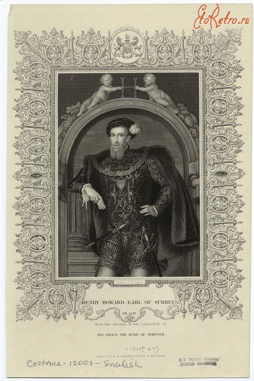 Ретро мода - Английский  мужской костюм XVI в. Генри Говард, граф Суррей, 1547