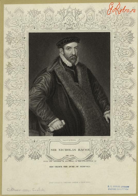 Ретро мода - Английский  мужской костюм XVI в. Сэр Николас Бэкон (1509-1579)