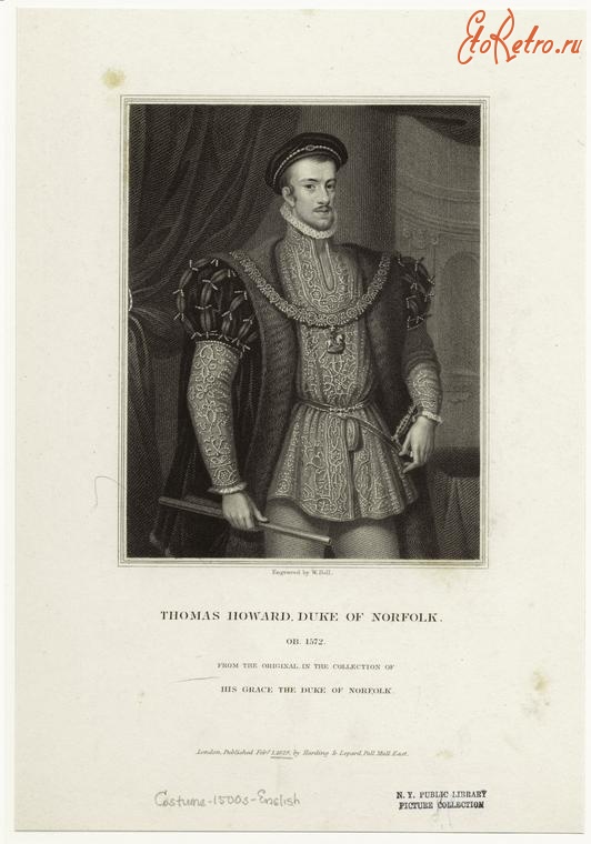 Ретро мода - Английский  мужской костюм XVI в. Томас Говард, герцог Норфолк, 1572