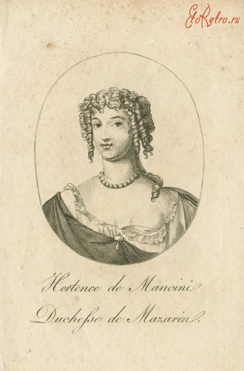 Ретро мода - Английский женский костюм XVII в.  Гортензия Манчини, герцогиня Мазарини, 1646-1699