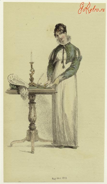 Ретро мода - Английский женский костюм 1810-1819. Мода 1813