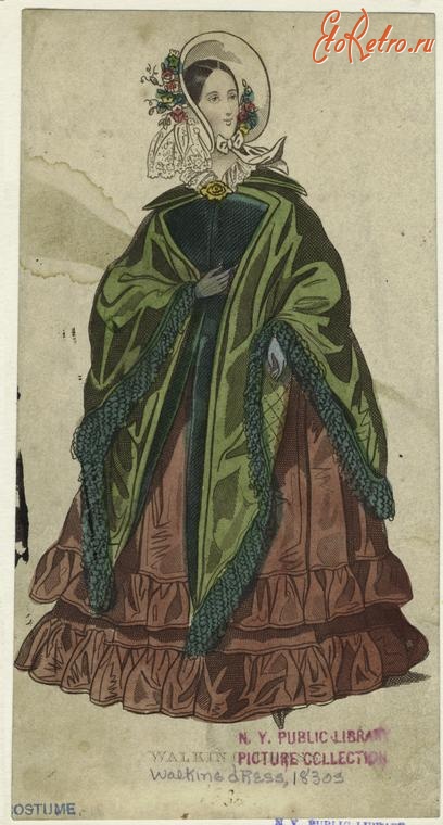 Ретро мода - Женский костюм. Англия, 1830-1839. Одежда для прогулок