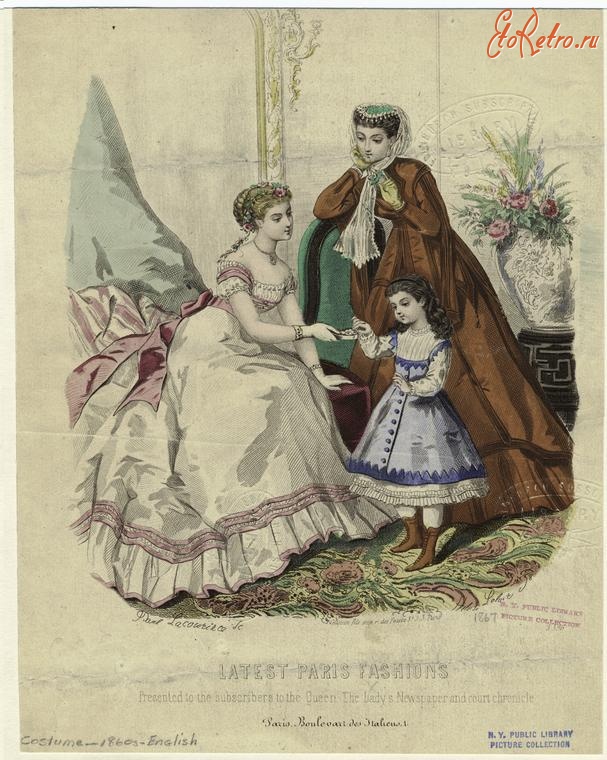 Ретро мода - Женский костюм. Англия, 1860-1869. По последней Парижской моде, 1867