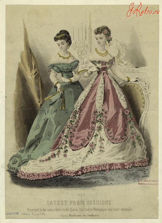 Ретро мода - Женский костюм. Англия, 1860-1869. По последней Парижской моде, 1897
