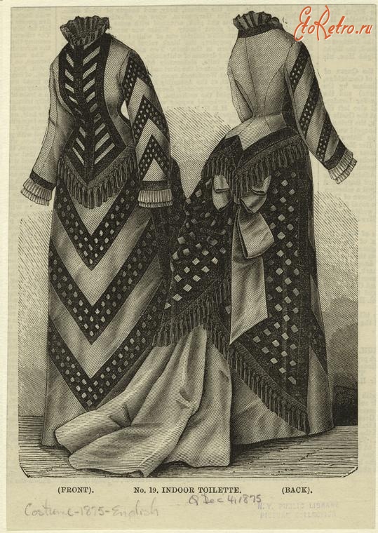 Ретро мода - Женский костюм. Англия, 1870-1879. Строгое платье, 1875