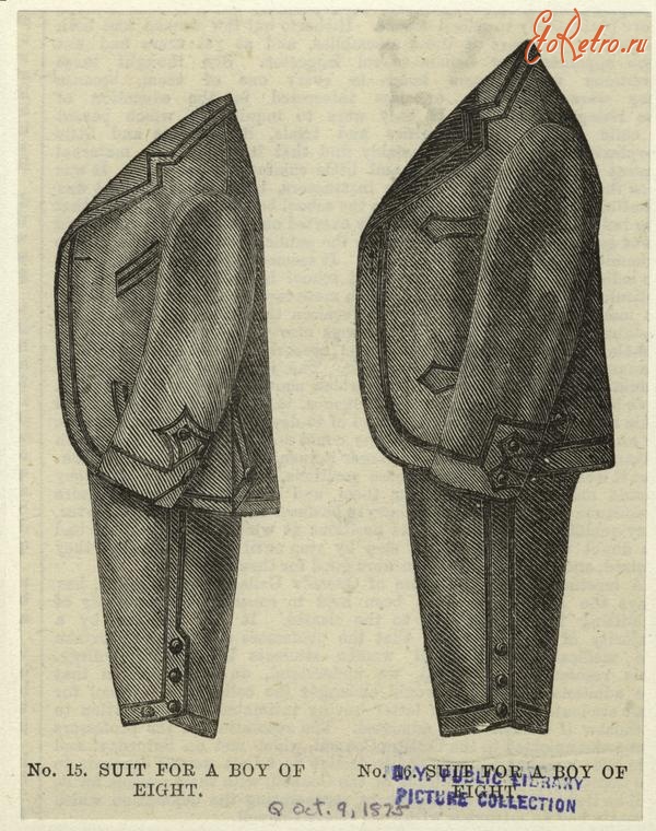 Ретро мода - Детский костюм. Англия, 1870-1879.  Одежда для мальчиков, 1875