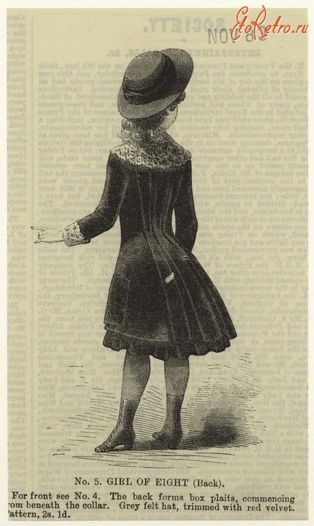 Ретро мода - Детский костюм. Англия, 1880-1889. Одежда для прогулок, 1883