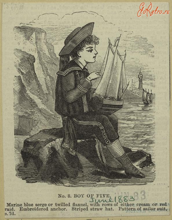 Ретро мода - Детский костюм. Англия, 1880-1889. Морской костюм, 1883