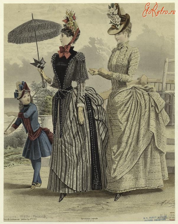 Ретро мода - Детский костюм . Франция, 1880-1889. Платья для прогулок, 1886