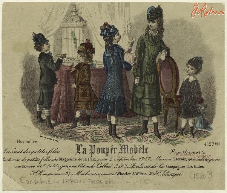 Ретро мода - Детский костюм . Франция, 1880-1889. Модель Кукла
