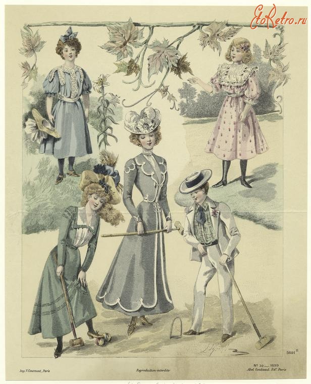 Ретро мода - Детский костюм . Франция, 1890-1899. Спортивная одежда, 1899