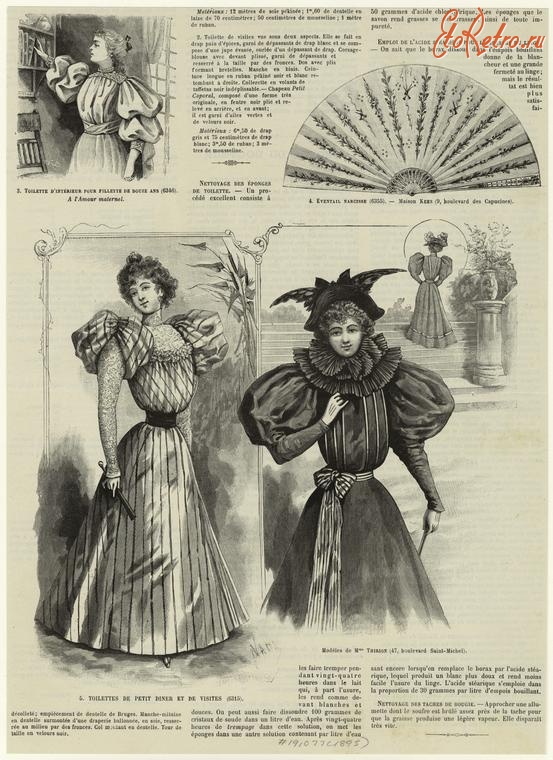 Ретро мода - Детский костюм . Франция, 1890-1899. Платья для посещений, 1895
