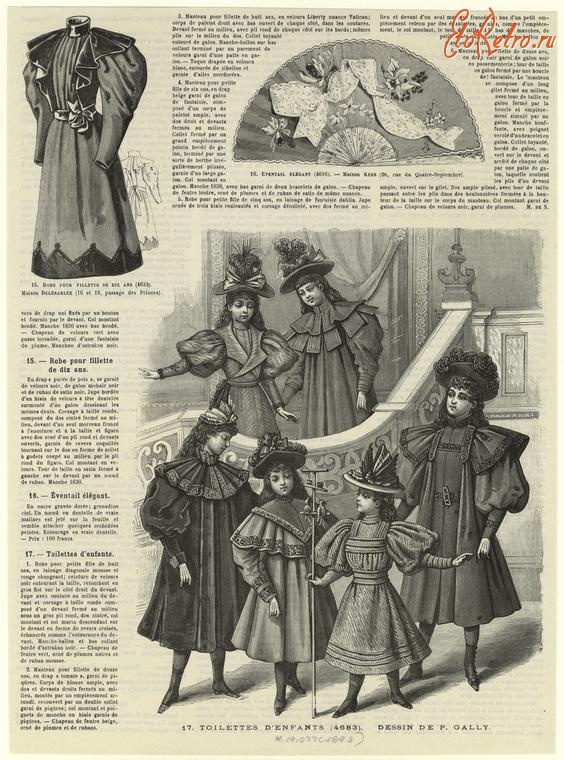 Ретро мода - Детский костюм . Франция, 1890-1899. Туалеты Принцесса, 1893