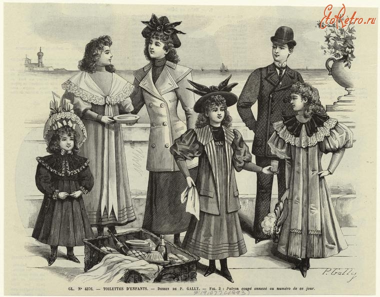 Ретро мода - Детский костюм . Франция, 1890-1899. Прогулочная одежда Принцесса, 1893