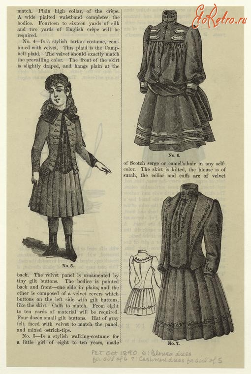 Ретро мода - Детский костюм. США, 1890-1899. Платье для девочки,1890