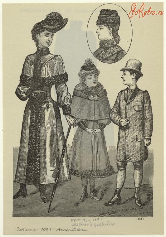 Ретро мода - Детский костюм. США, 1890-1899. Детская мода, январь 1891