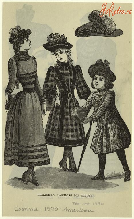Ретро мода - Детский костюм. США, 1890-1899. Детская мода, октябрь 1890