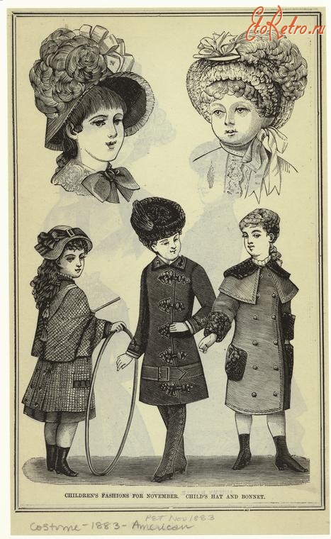 Ретро мода - Детский костюм. США, 1880-1889. Детская мода,  ноябрь 1883
