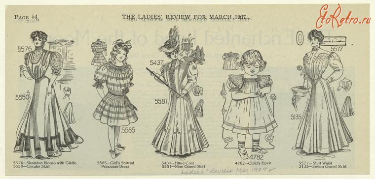 Ретро мода - Детский костюм, 1900-1909. Модная одежда, март 1907