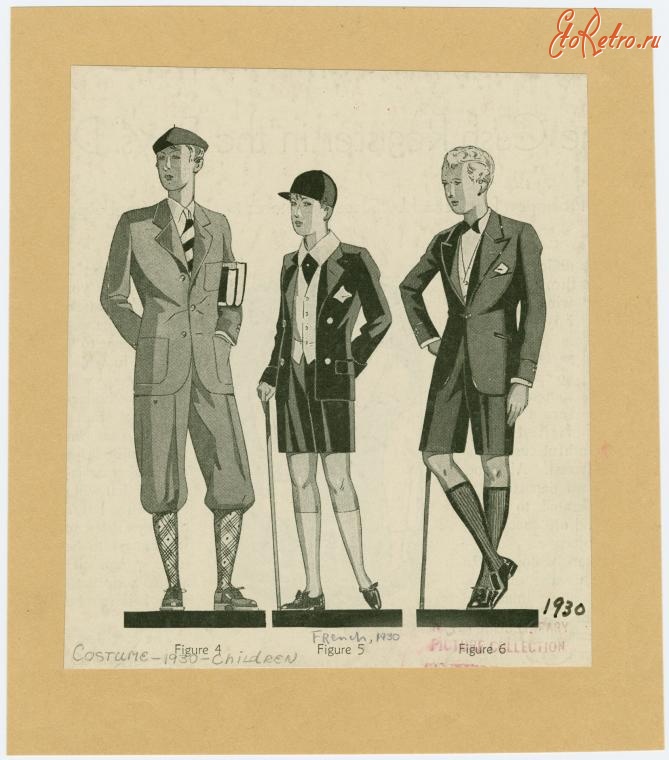 Ретро мода - Детский костюм, 1930-1939. Французская школьная одежда, 1930