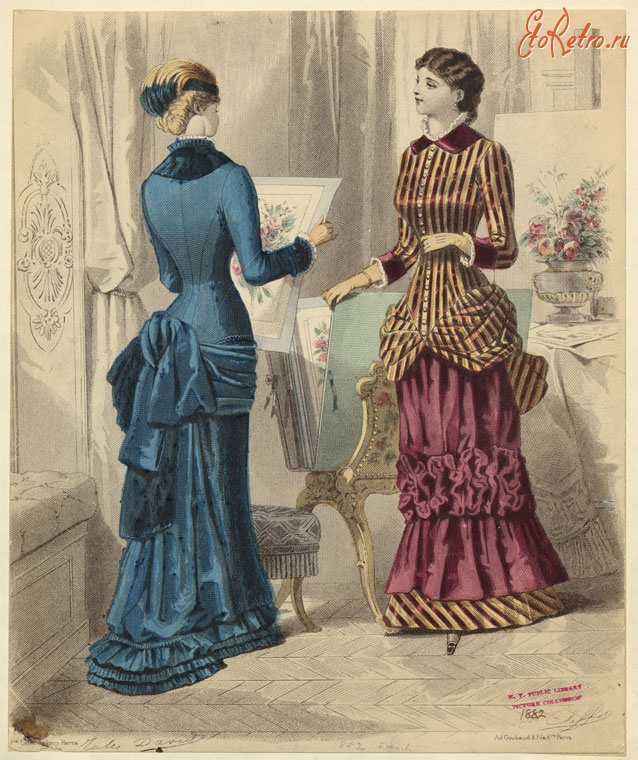 Ретро мода - Женский костюм. Франция, 1880-1889. Одежда для посещений, 1882