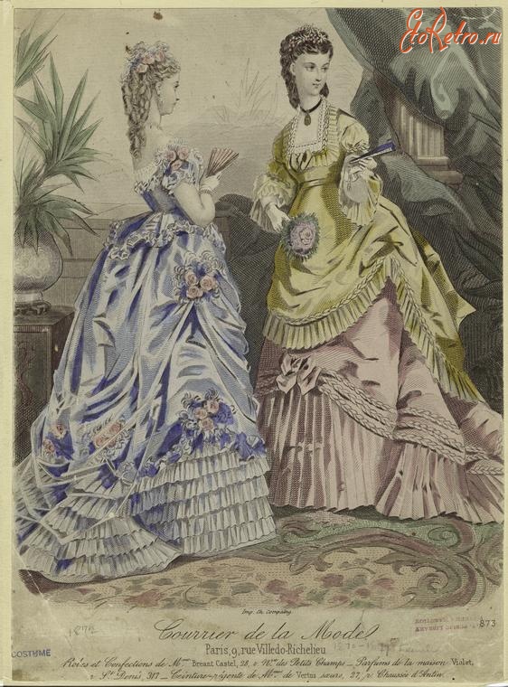 Ретро мода - Женский костюм. Франция, 1870-1879. Одежда для визитов, 1872