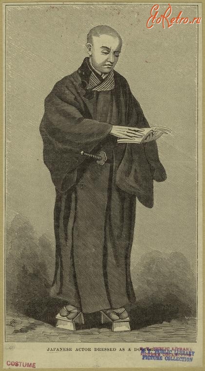Ретро мода - Японский актёр в одежде врача, 1800-1850
